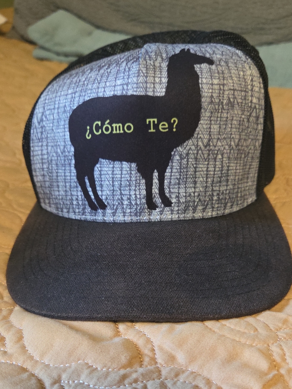 Prana Black Mesh Trucker Hat with White Logo Tape